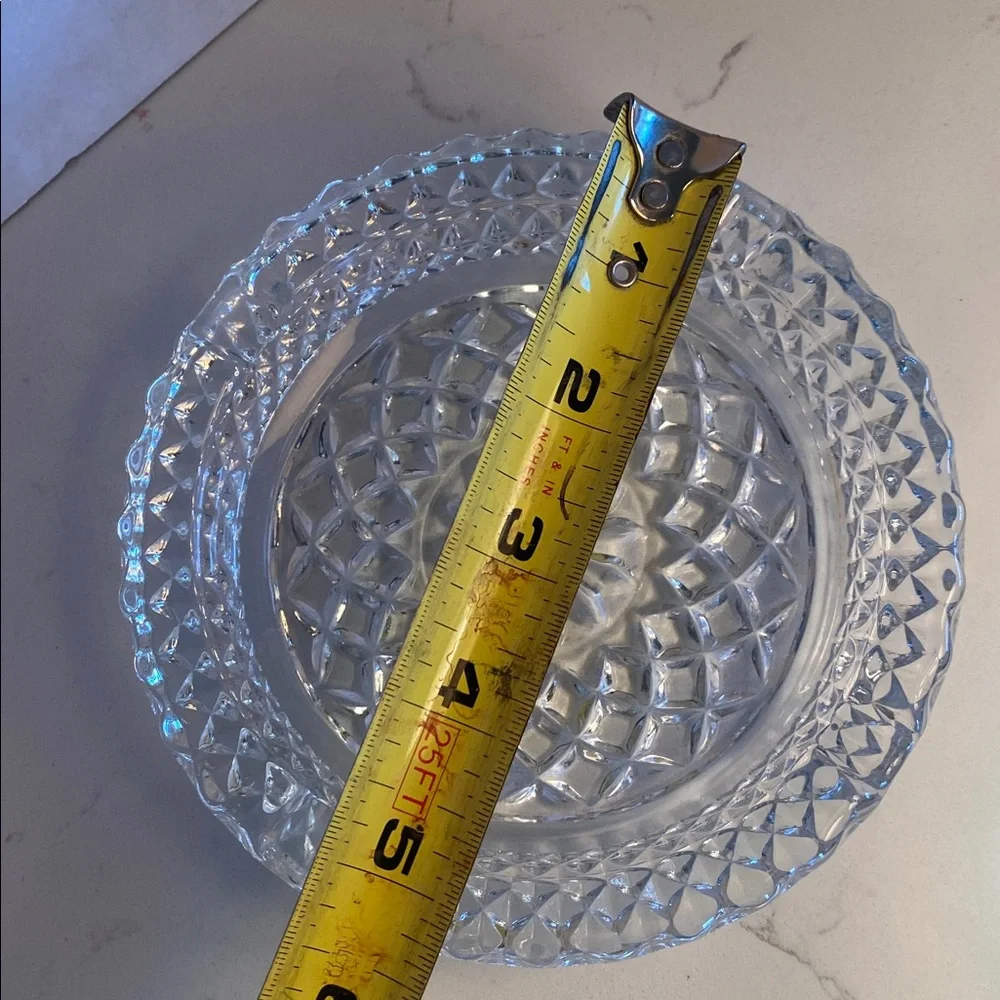 Vintage Anchor Hocking Wexford Waffle Diamond Point Large Ashtray - 5.5”